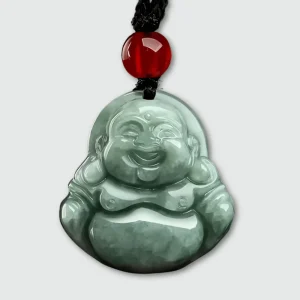 Amulette Bouddha en Jade Vert