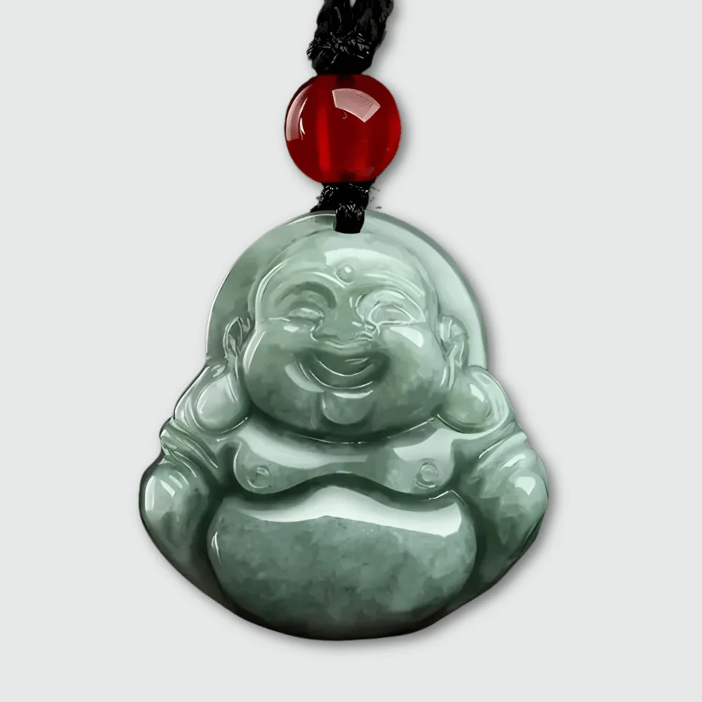 Amulette Bouddha en Jade Vert