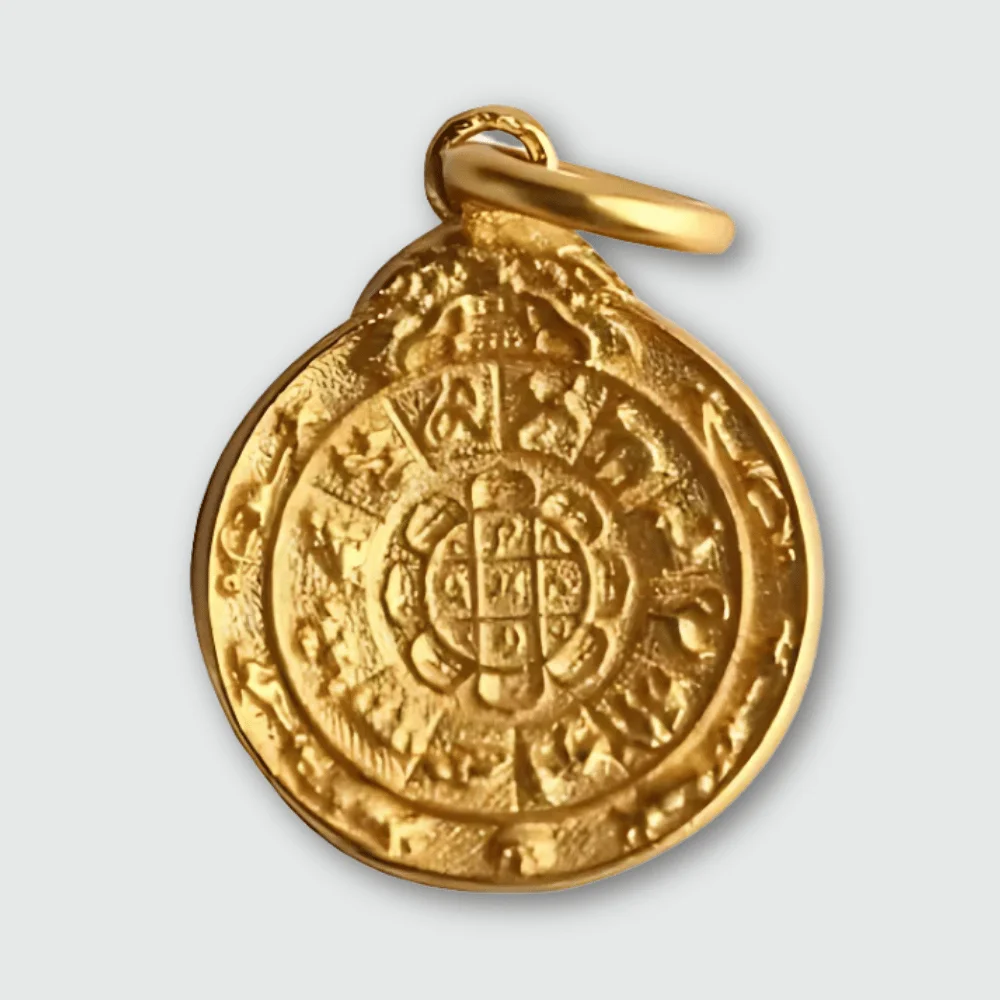 Amulette Tibétain Kalachakra Plaqué Or