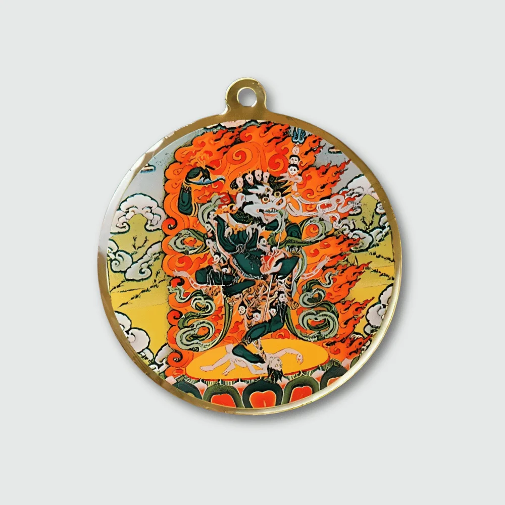 Amulette Tibétain Lion Thangka
