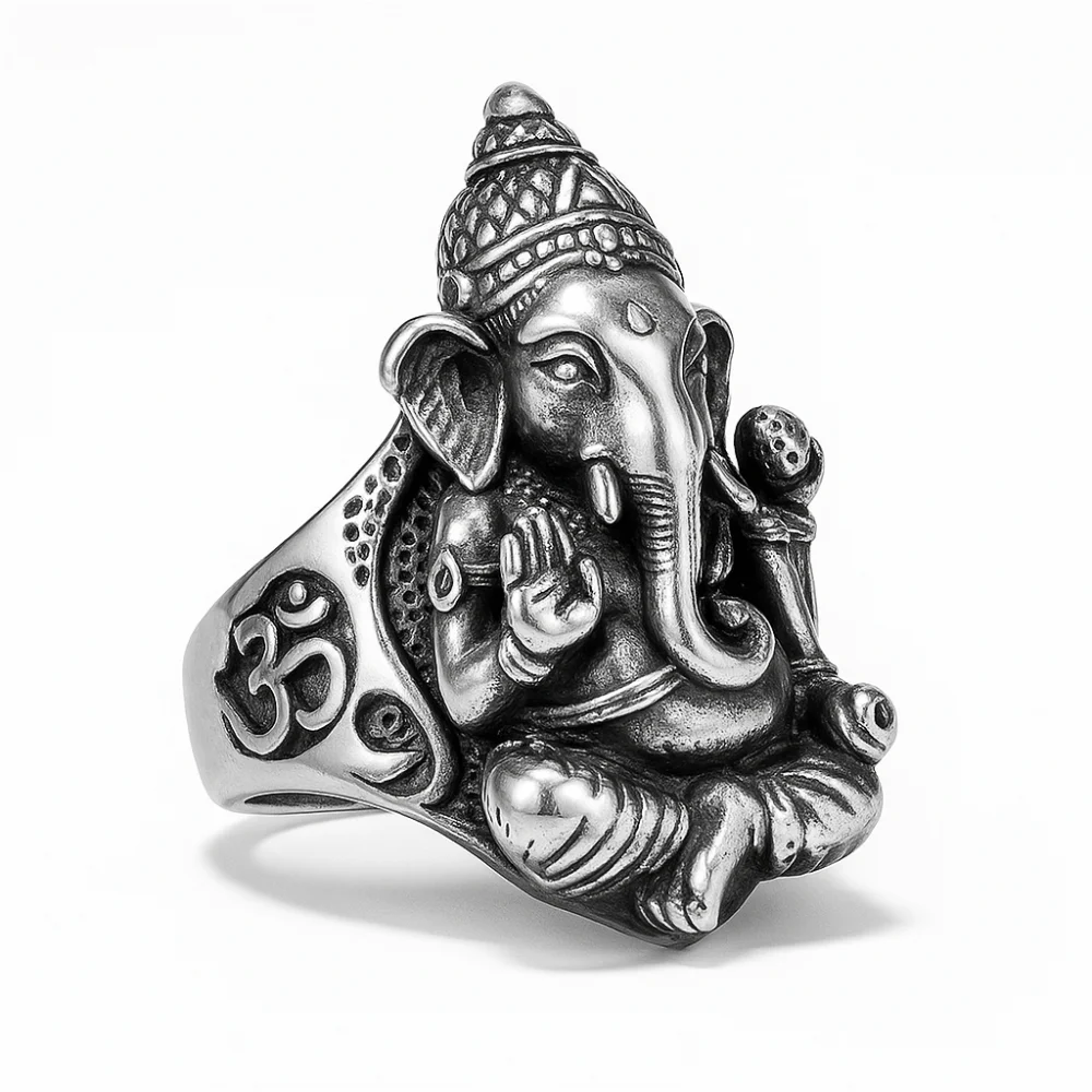 Bague Acier Ganesh
