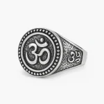 Bague en Argent Homme Bouddhiste Motif Om