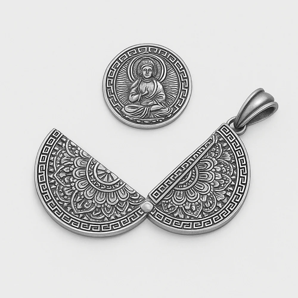 Pendentif Amulette Bouddha Mantra