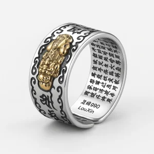 Bague feng Shui Pixiu Mantra