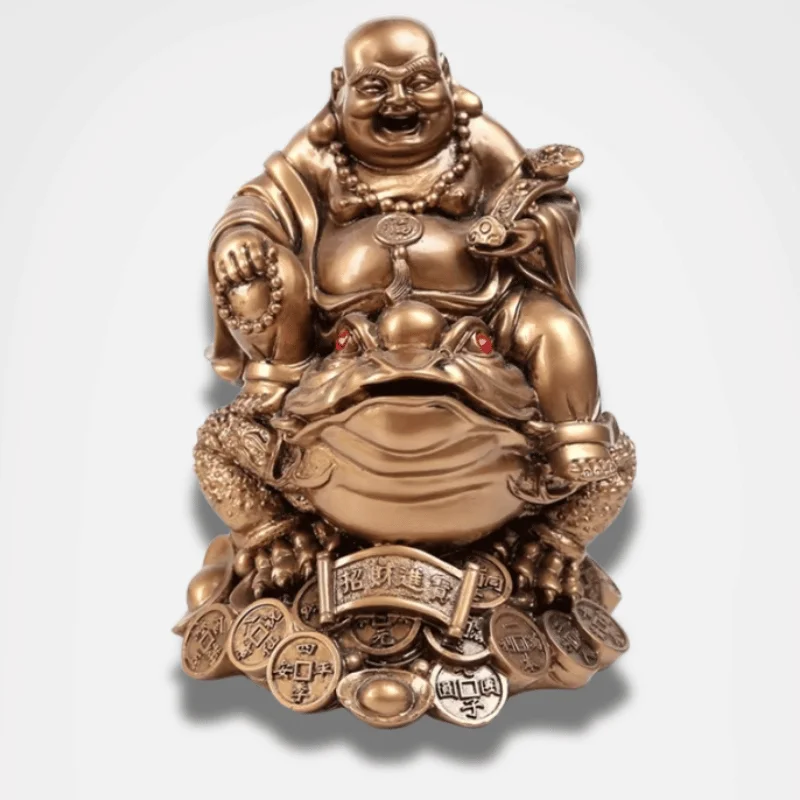 Bouddha rieur sur un crapaud