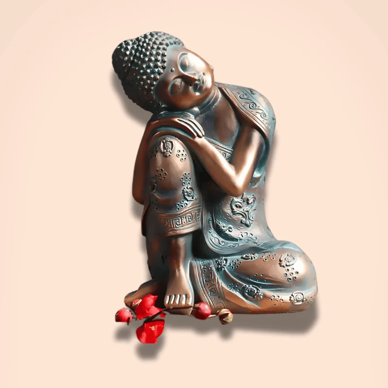 Statue Bouddha endormi en résine – Image 2