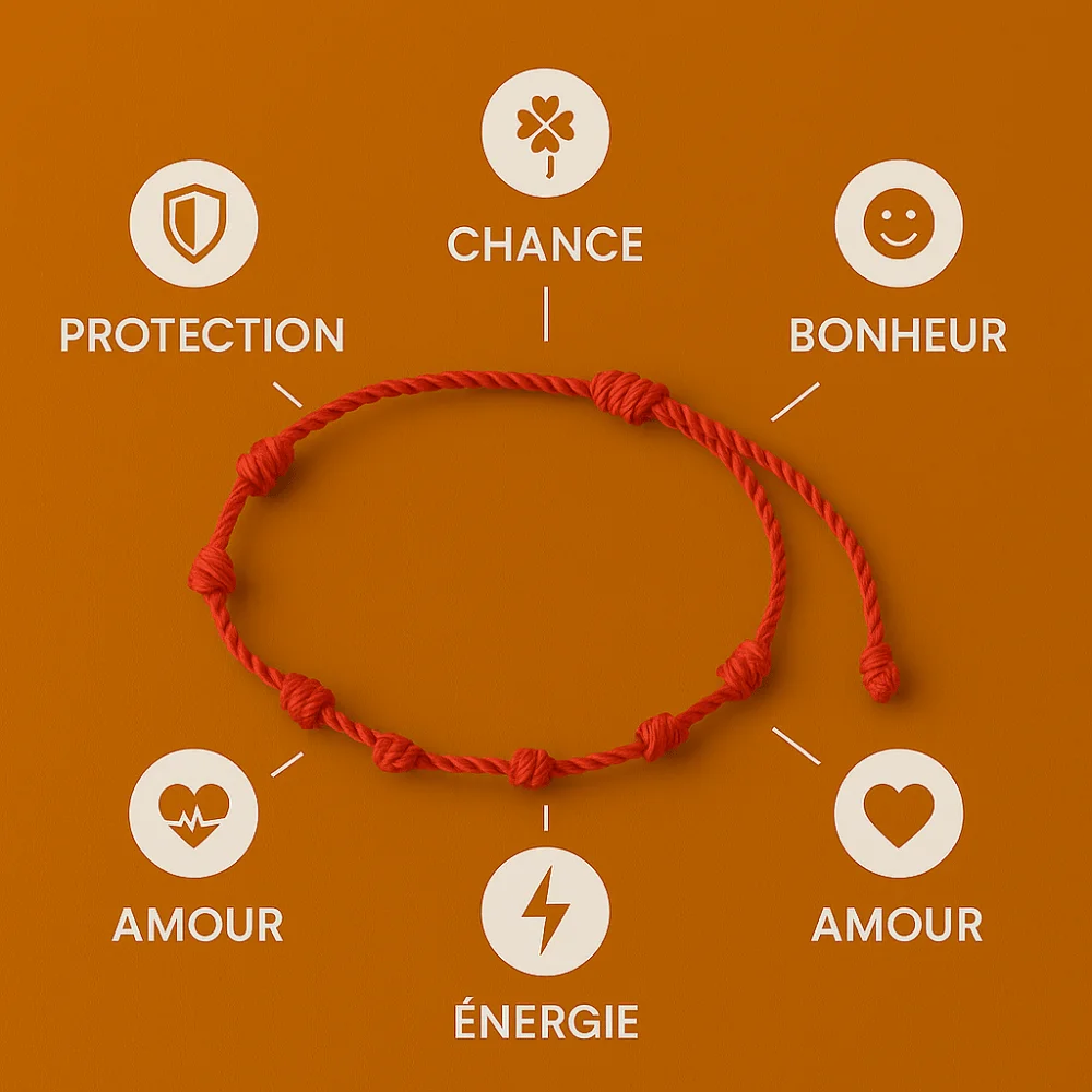 Bracelet Fil Rouge 7 Noeuds