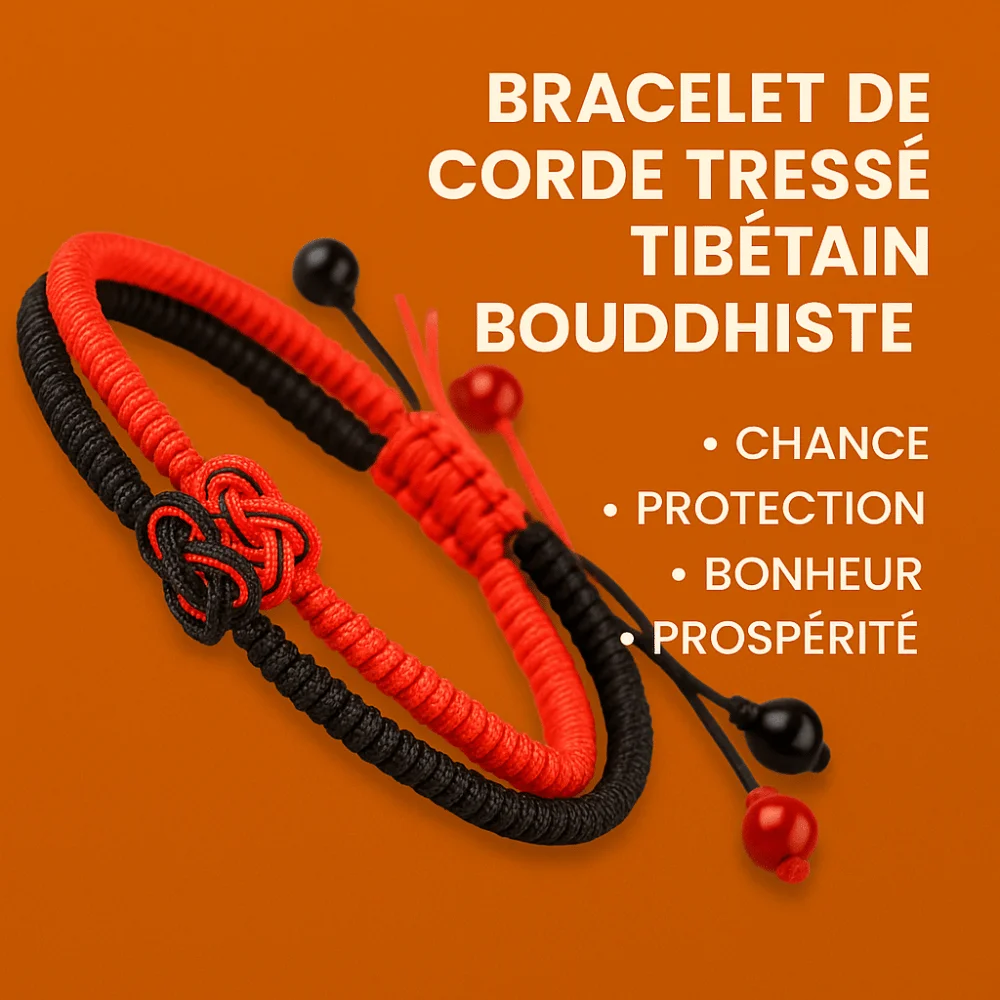 Bracelet de Corde Tressé Tibétain Bouddhiste