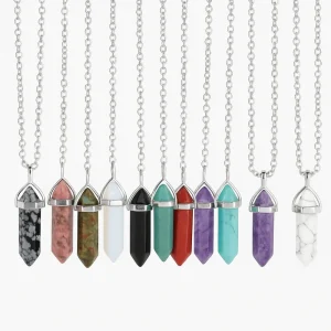 Collier Pierre Hexagonale