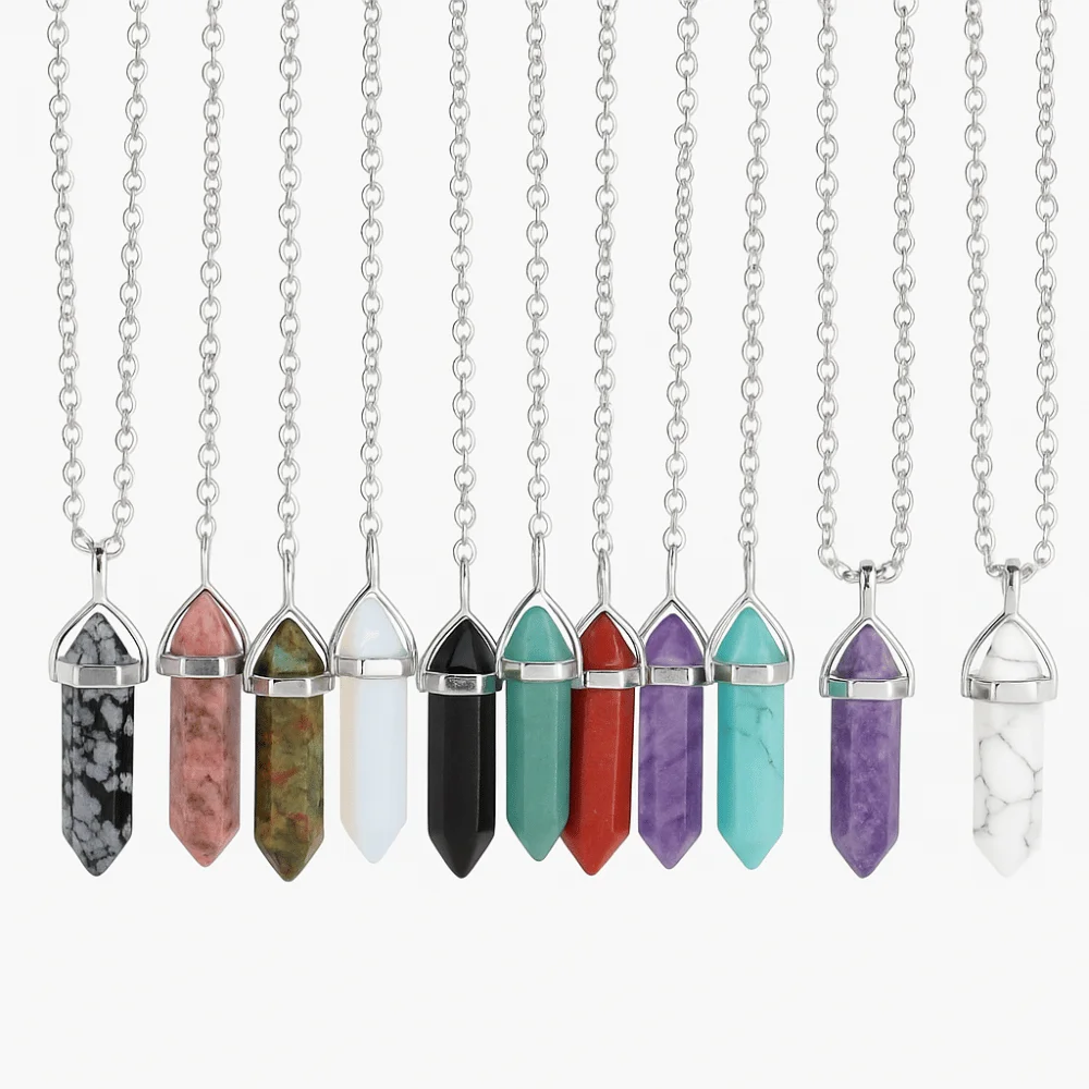 Collier Pierre Hexagonale
