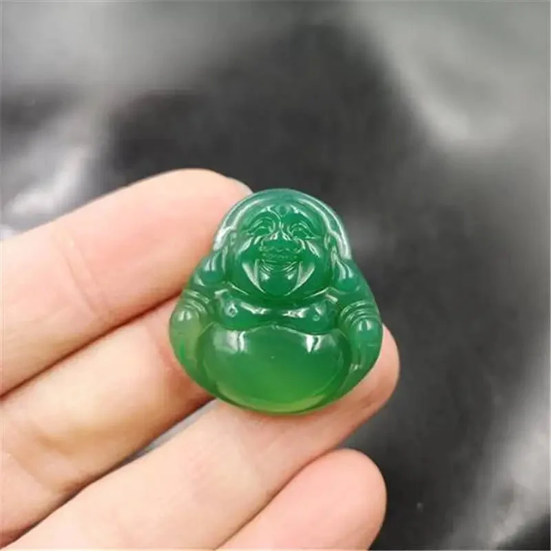Amulette Bouddha Vert en Pierre Naturelle