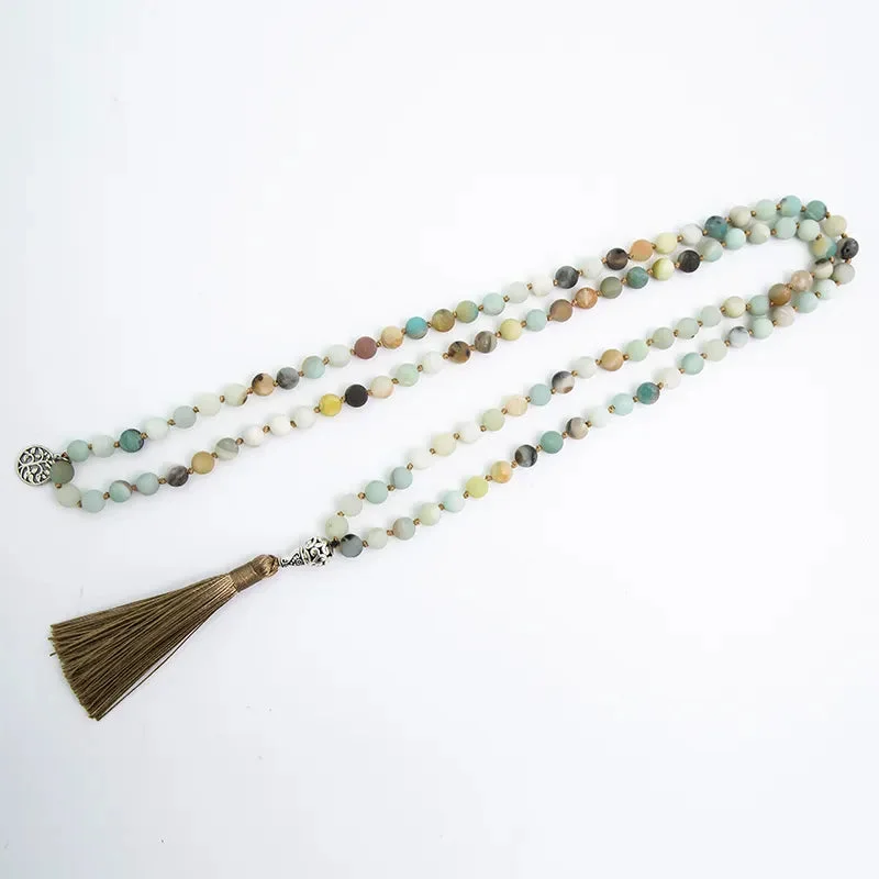 Mala Tibétain avec Perles d'Amazonite