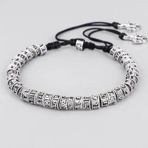Bracelet en Cuivre Blanc Tibetain Om