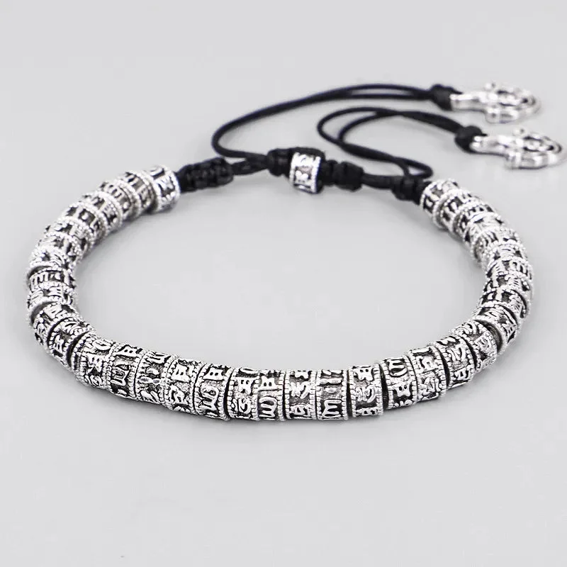Bracelet en Cuivre Blanc Tibétain Om