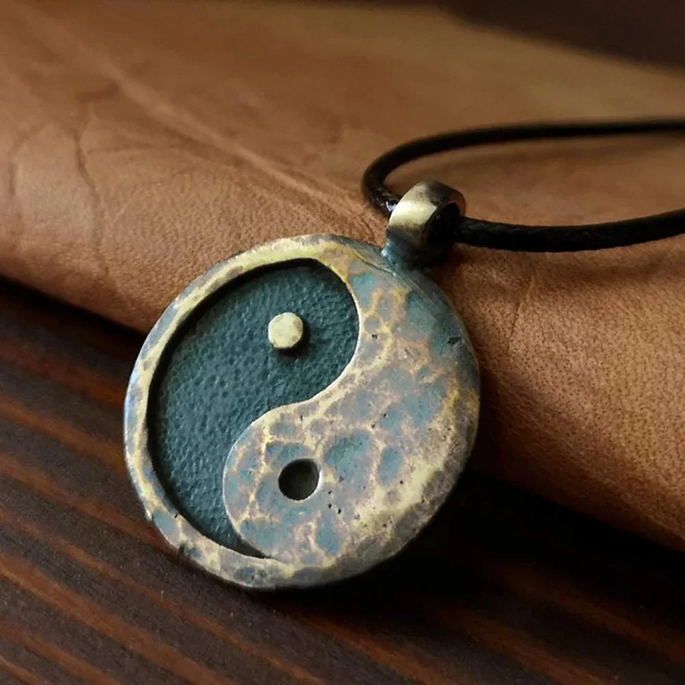 Pendentif Bouddhiste Yin Yang Fait Main