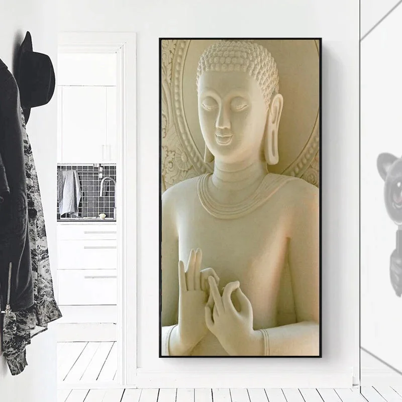 Tableau Bouddha Blanc