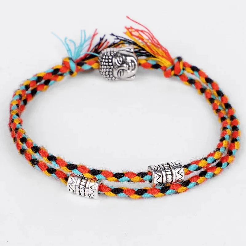 Détails du Bracelet Tête de Bouddha Tissés