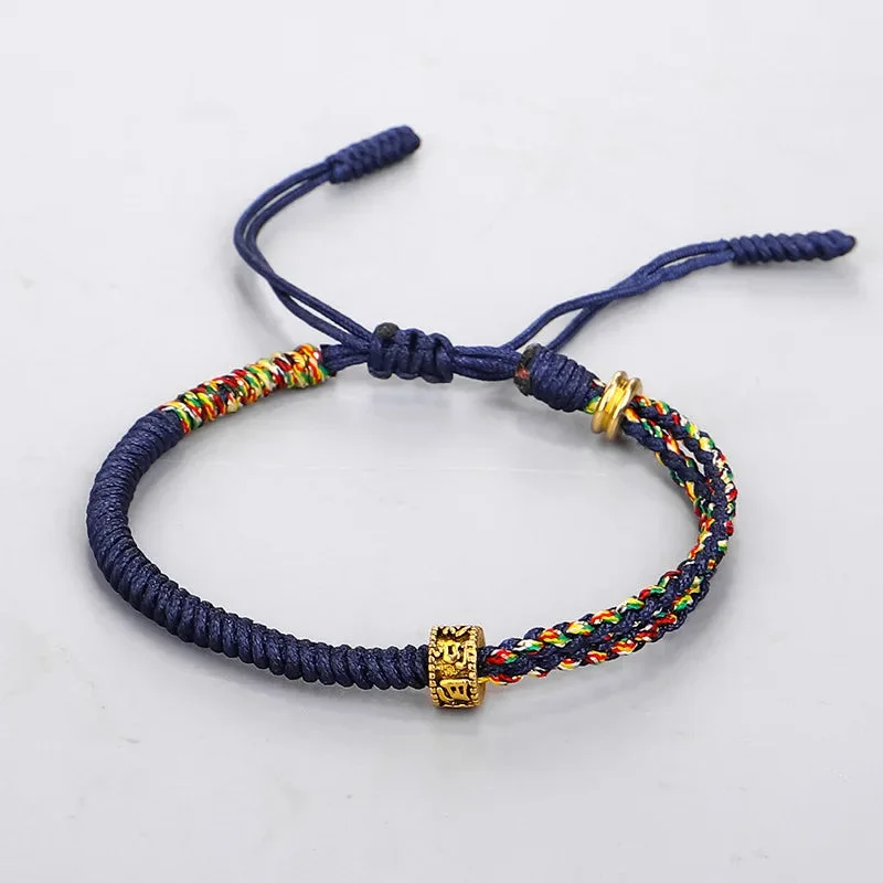 Détails du Bracelet Moine Tibétain Tressé Noir Et Jaune