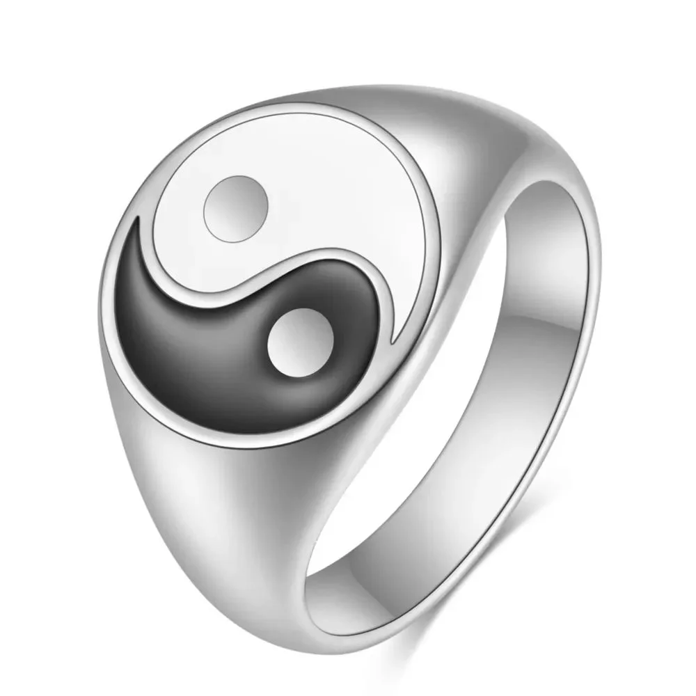 Bague Yin Et Yang en Acier Inoxydable