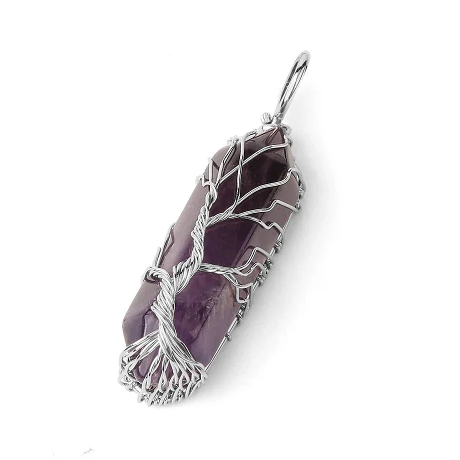 Collier Arbre de Vie avec Améthyste