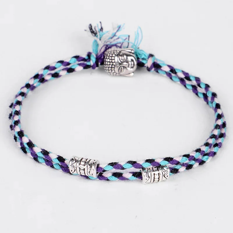 Bracelet Tête de Bouddha Tissés en Coton