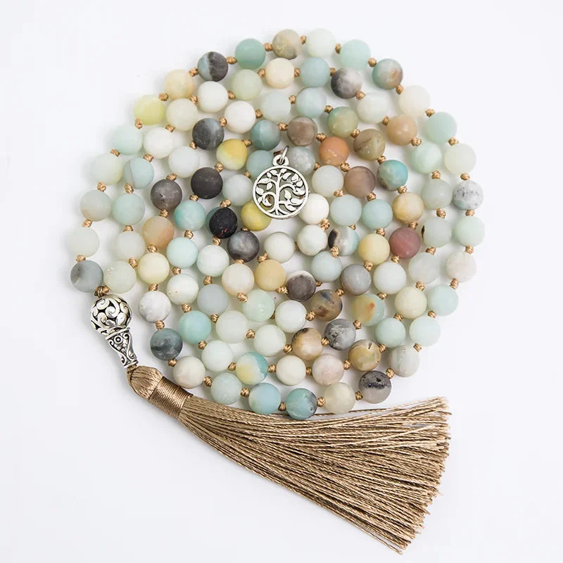 Mala Tibétain en Amazonite