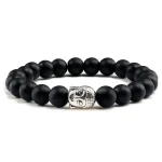 Bracelet Tête de Bouddha en Pierre de Lave Volcanique