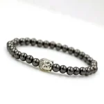 Bracelet Bouddha Argent Et Perles Hématite