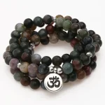 Collier Mala Tibétain en Agate Indienne