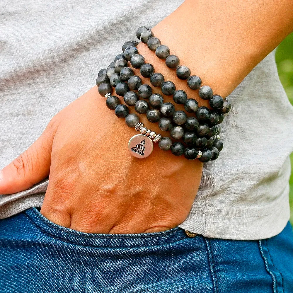 Détails du Bracelet Mala Labradorite