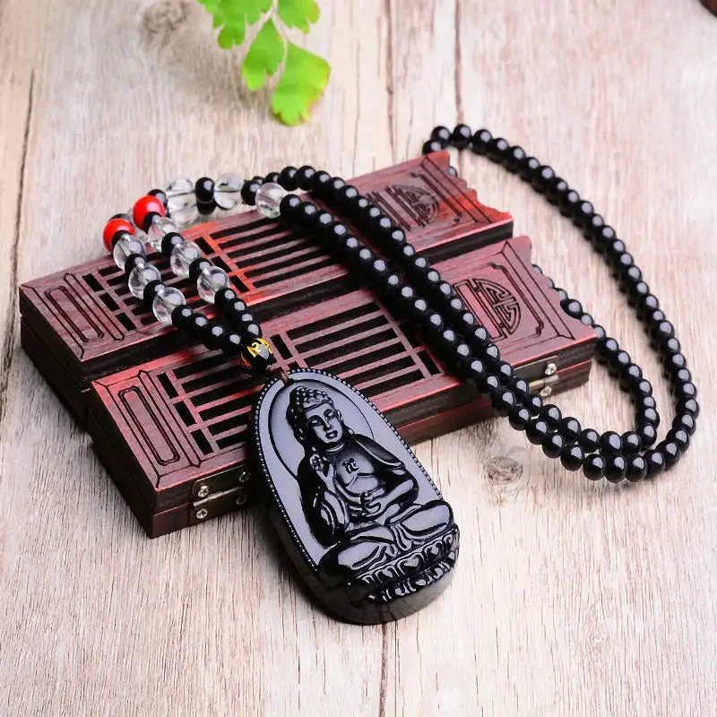 Bouddha Pendentif Obsidienne – Image 5