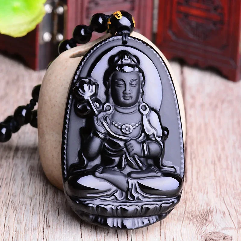 Bouddha Pendentif Obsidienne – Image 11