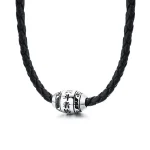 Collier Bouddhiste à Breloque Mantra Noir