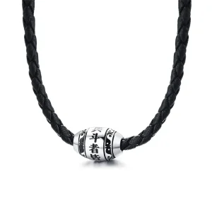 Collier Bouddhiste à Breloque Mantra Noir