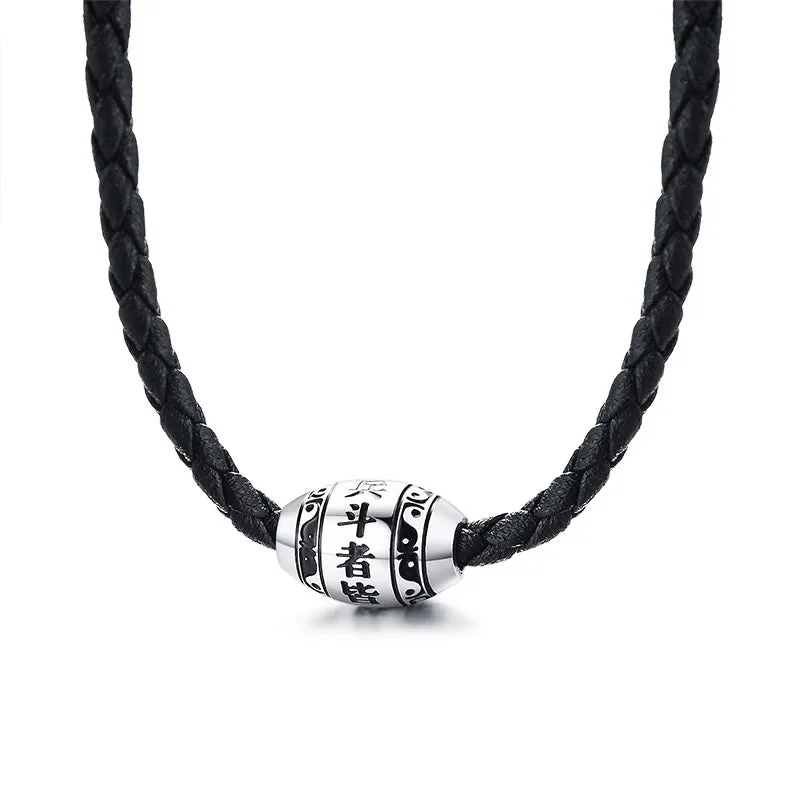 Collier Bouddhiste à Breloque Mantra Noir