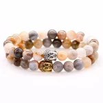 Bracelet Tete de Bouddha en Agate