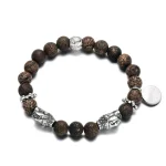 Bracelet Bouddha en Pierres de Laves Craquelé