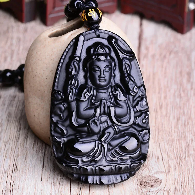Bouddha Pendentif Obsidienne – Image 10