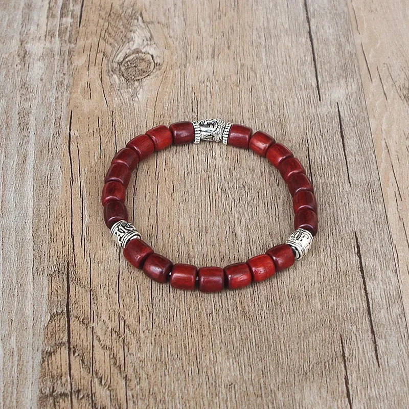 Bracelet Bois Cylindrique Bouddha