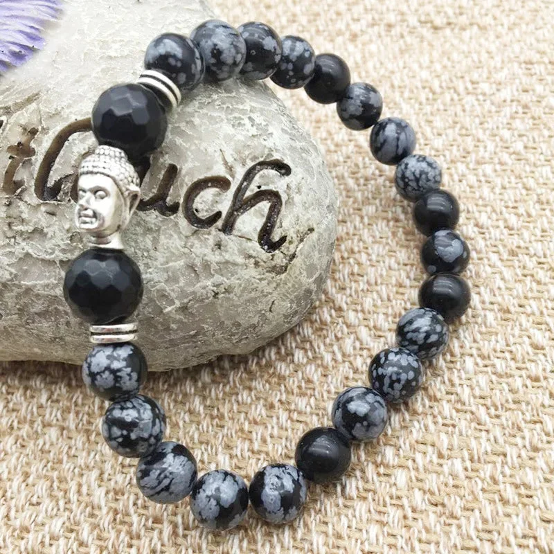 Bracelet Tête de Bouddha en Agate