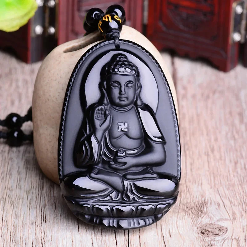 Bouddha Pendentif Obsidienne – Image 8