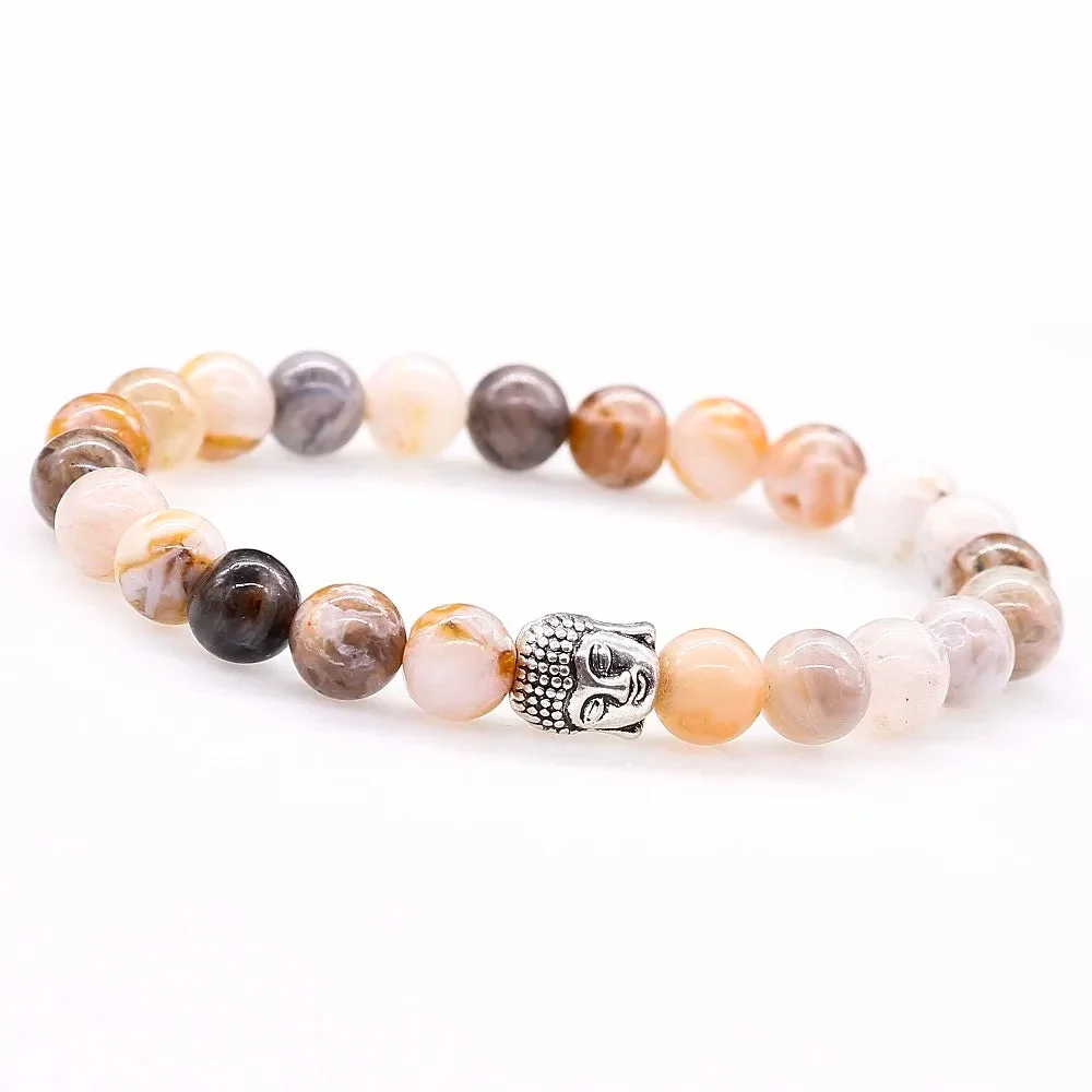 Détails du Bracelet Tête de Bouddha en Agate