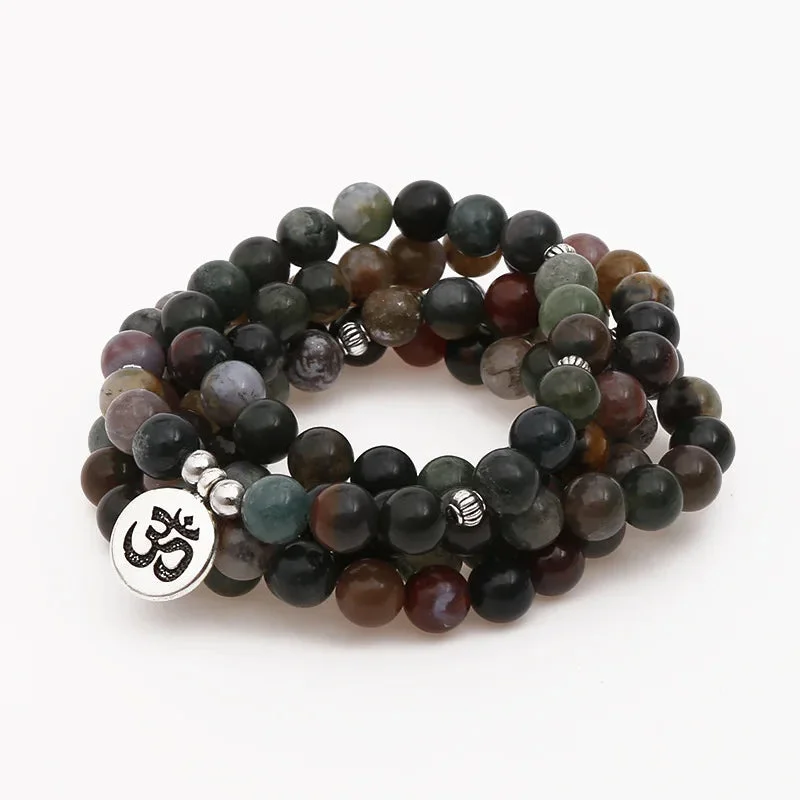 Collier Mala en Agate Indienne