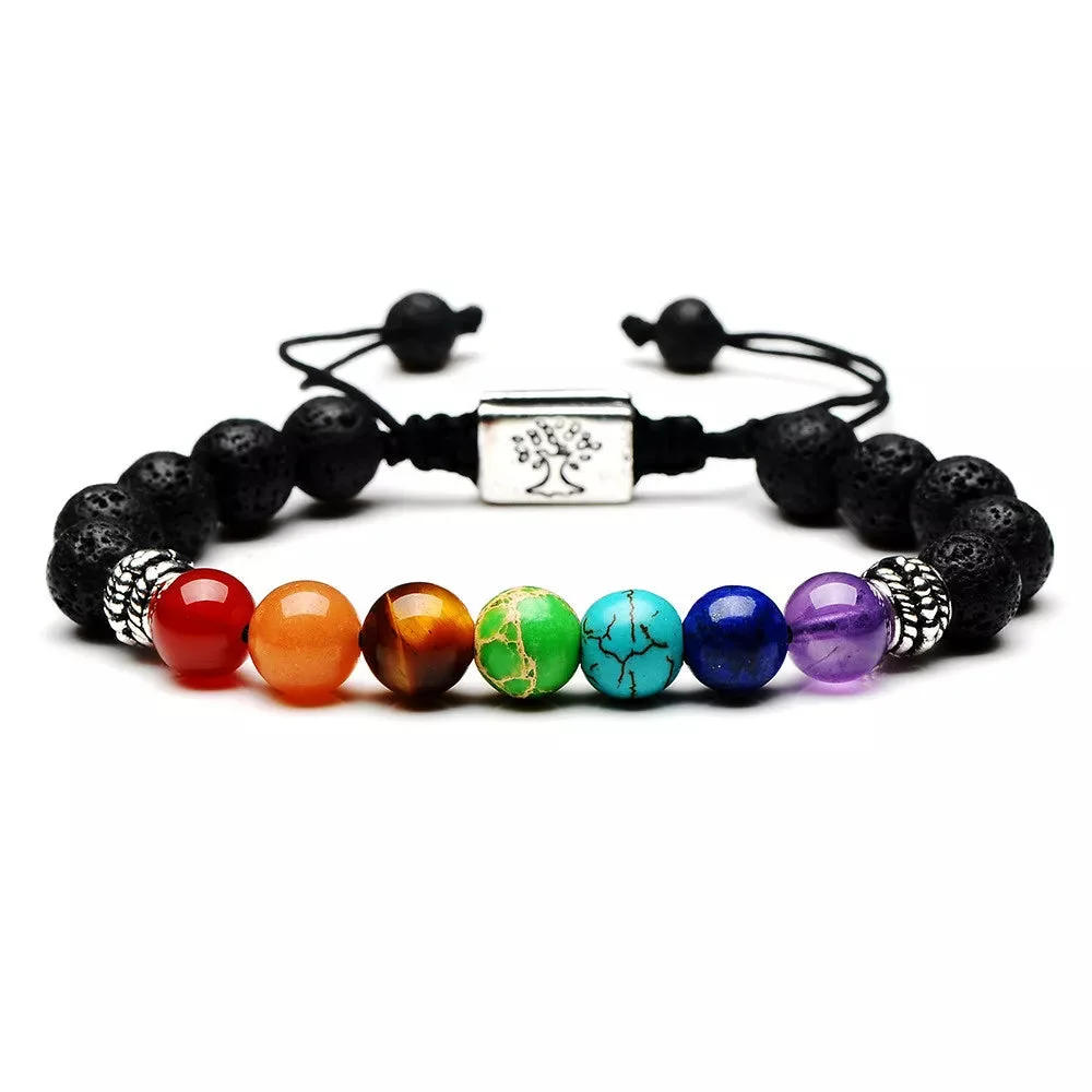 Bracelet 7 Chakras Pierre de Lave