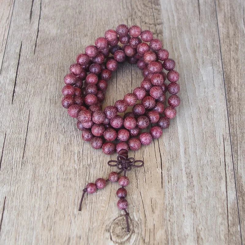 Collier Mala avec perles en bois