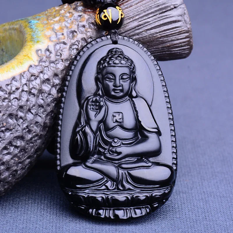 Bouddha Pendentif Obsidienne – Image 4