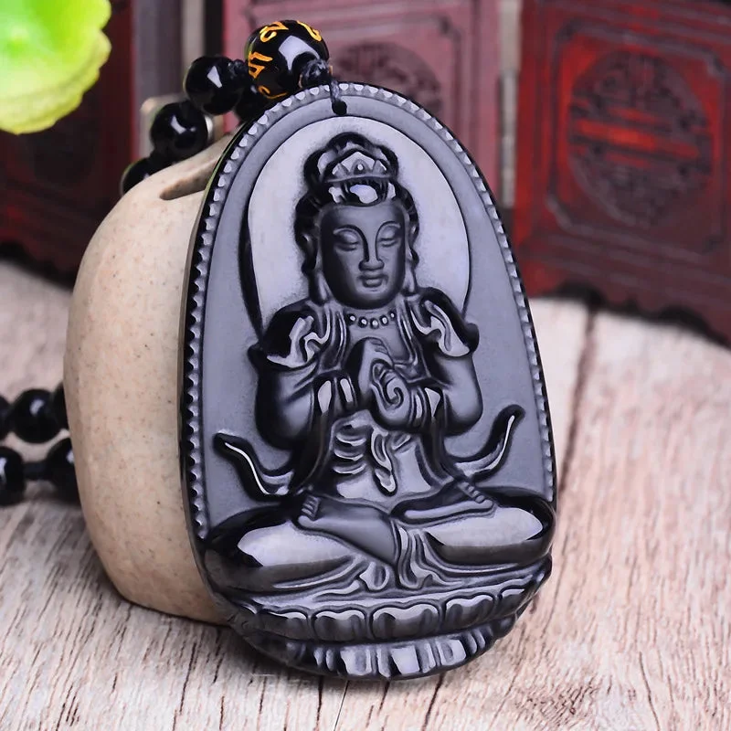 Bouddha Pendentif Obsidienne – Image 3