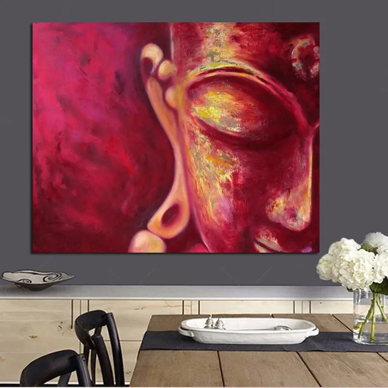 Tableau Bouddha Rouge ambiance zen