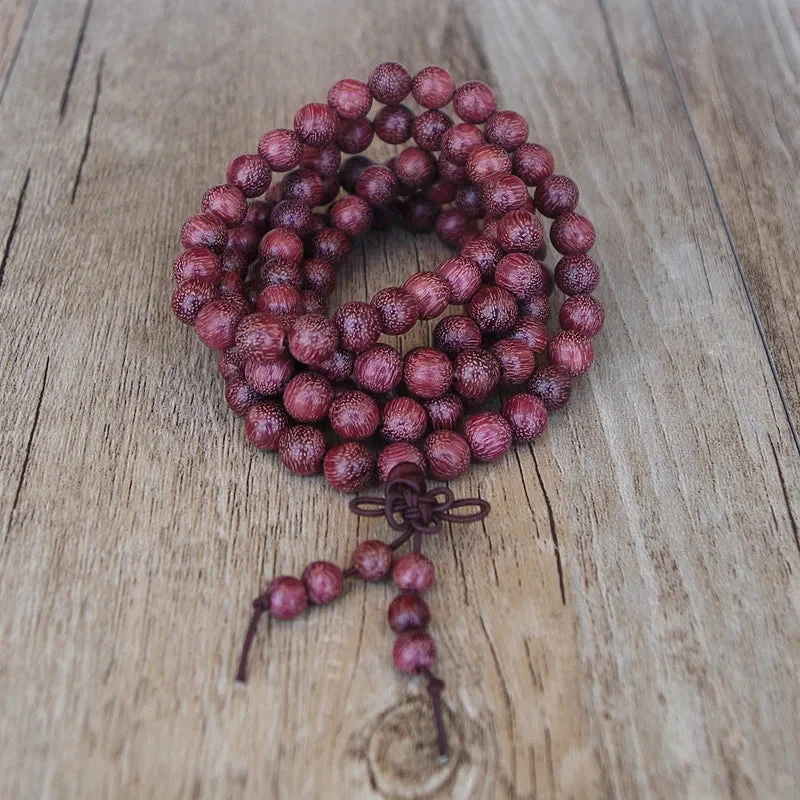Collier Mala Tibétain en bois