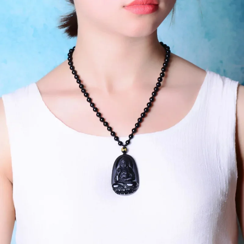 Bouddha Pendentif Obsidienne – Image 6